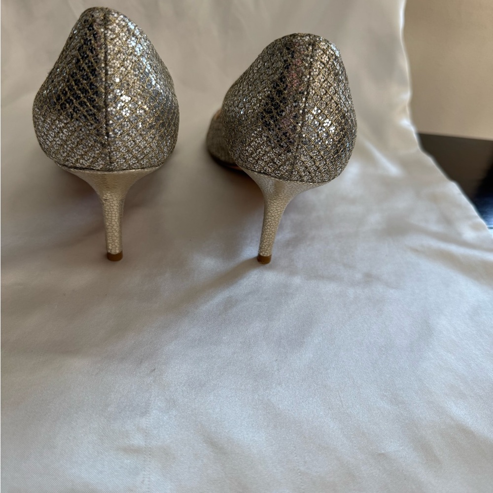 Jimmy Choo Glittering Silver & Gold Heels - Picture 4 of 7